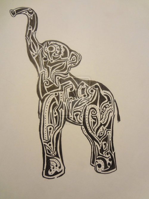 Triabl Elephant Tattoo Design