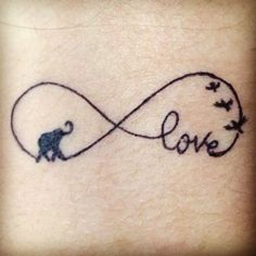 Infinity Elephant Love Tattoo Design Idea