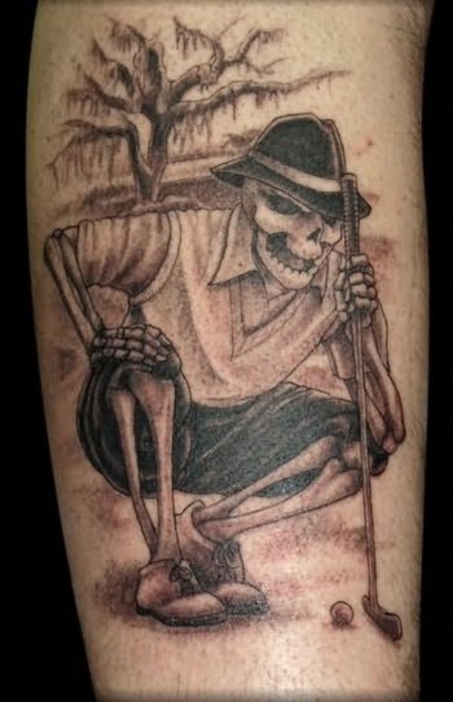 Evil Skeleton With Hat Tattoo