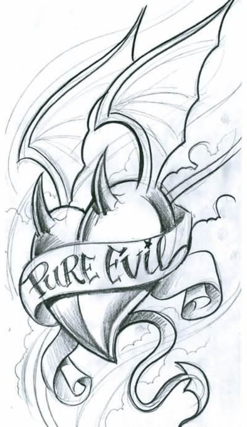 Pure Evil Tattoo Design