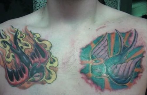 Flaming Swallows And Evil Tattoo