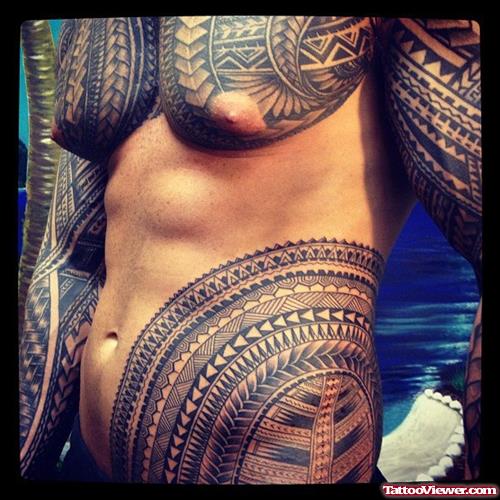 Polynesian Extreme Tattoo On Full Body