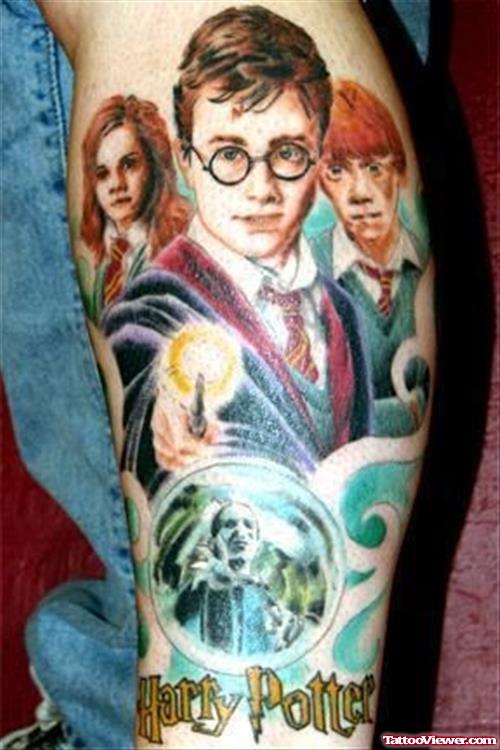 Extreme Harry Potter Colored Tattoo