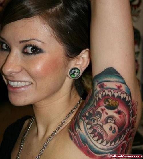 Extreme Armpit Tattoo For Girls