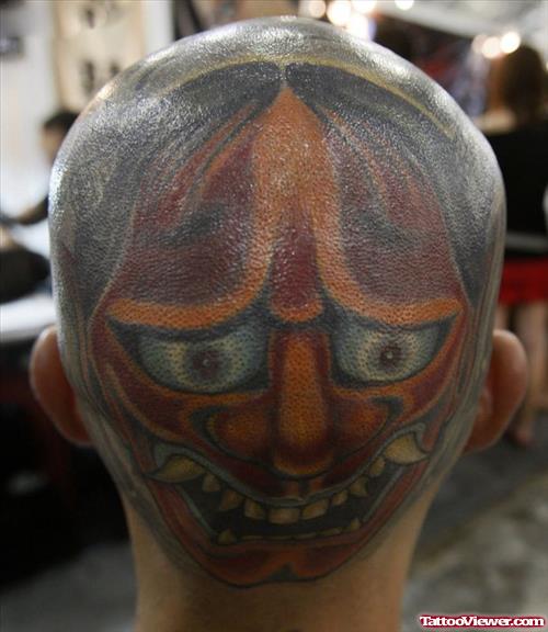 Colored Extreme Tattoo On Head