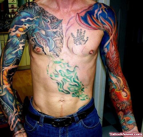 Extreme Colored Tattoo On Body