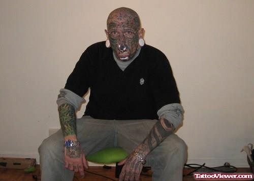 Extreme Face and Sleeve Tattoos