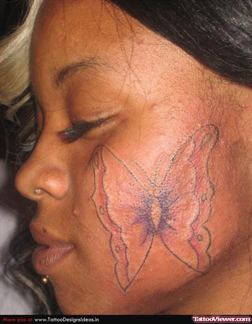 Extreme Butterfly tattoo On Face