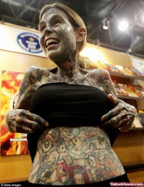 Extreme Julia Gnuse Tattoo On Full Body