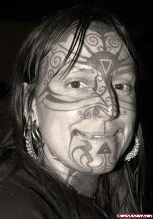 Girl With Extreme Face Tattoo