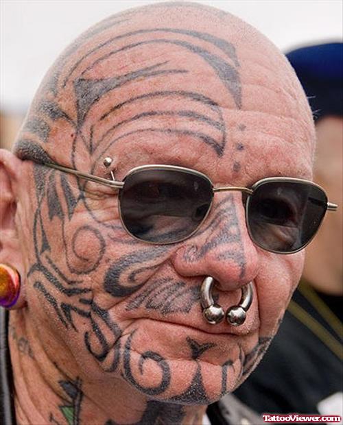 Extreme Face Tattoo For Men