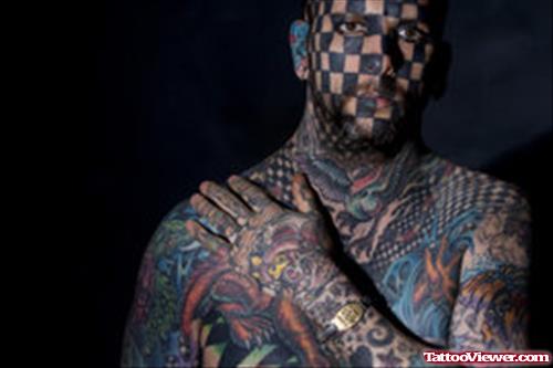 Extreme Chess Tattoos On Face