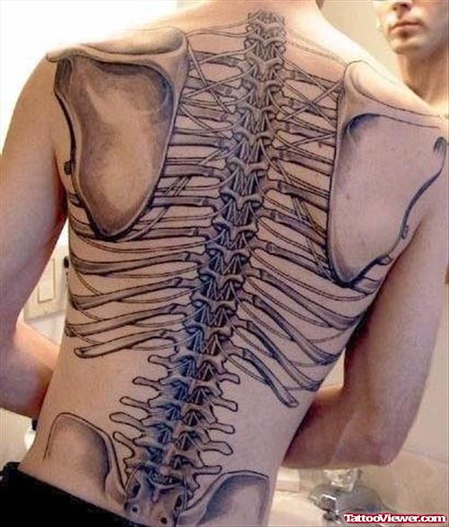 Skeleton Extreme Tattoo On Back
