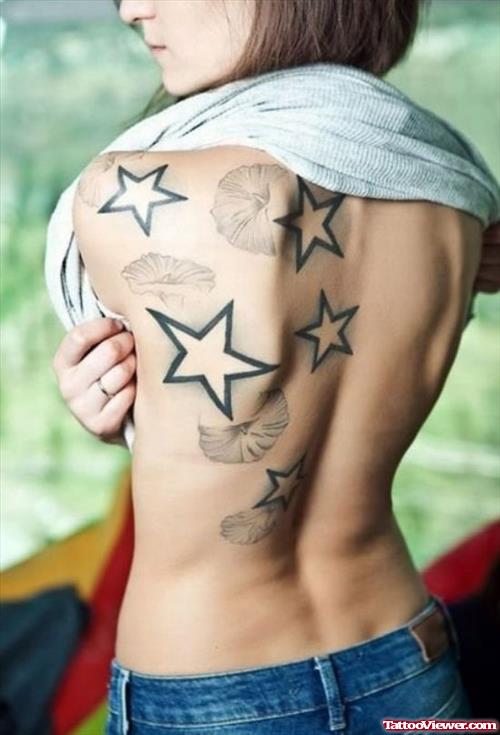 Extreme Stars Tattoos On Back