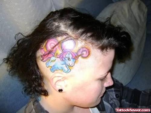 Fantasy Extreme Tattoo On Girl Head