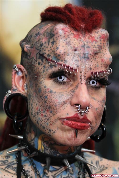 Extreme Vampire Face Tattoo