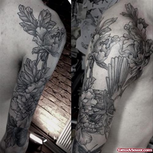 Extreme Flowers Tattoos On Sleeve