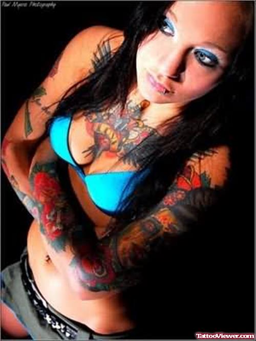 Extreme Colored Tattoos On Sleeves