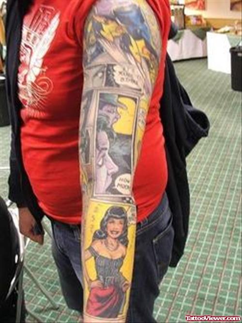 Colored Extreme Sleeve Tattoo