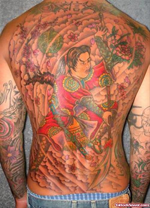 Extreme Japanese Yakuja Tattoo On Back