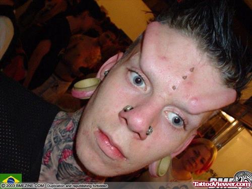 Extreme Forehead Tattoo
