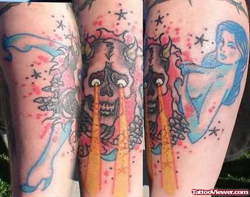 Repellent Extreme Flaming Tattoo On Arm