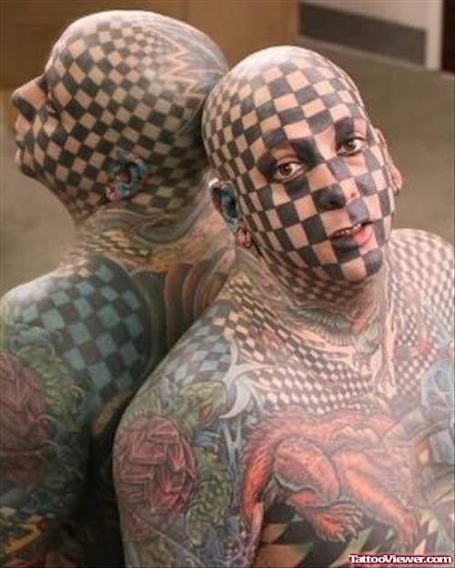Extreme Chess Tattoo On Body