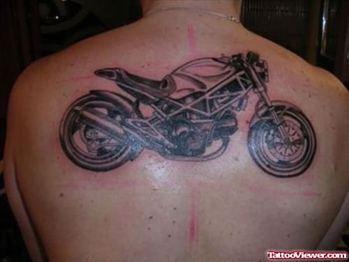 Extreme Bike Tattoo On Back