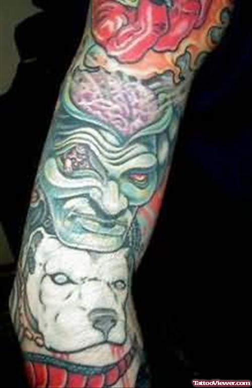 Repellent Extreme Devil Tattoo On Arm