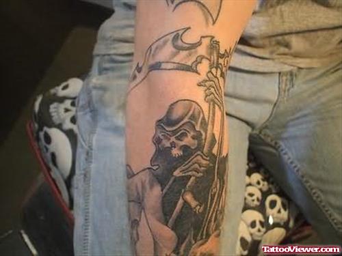 Extreme Scary Tattoo On Arm