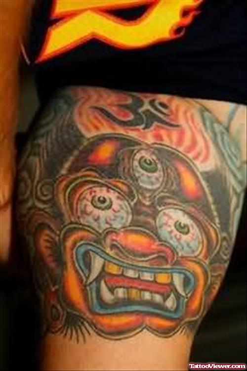 Extreme Scary Face Tattoo