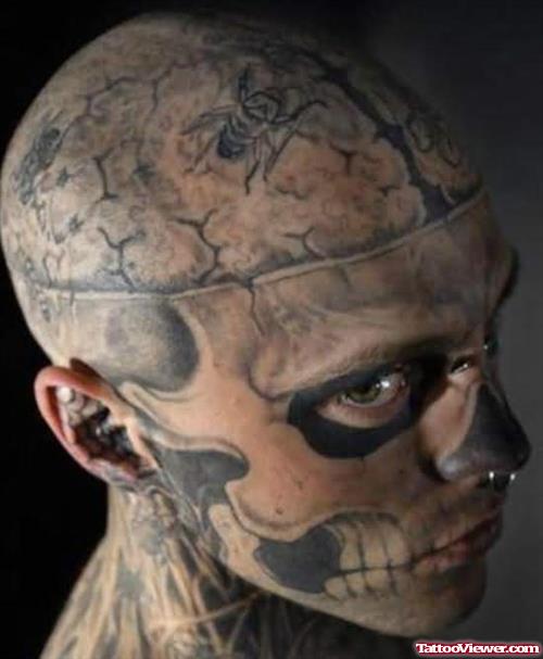 Extreme Head And Face Tattoo