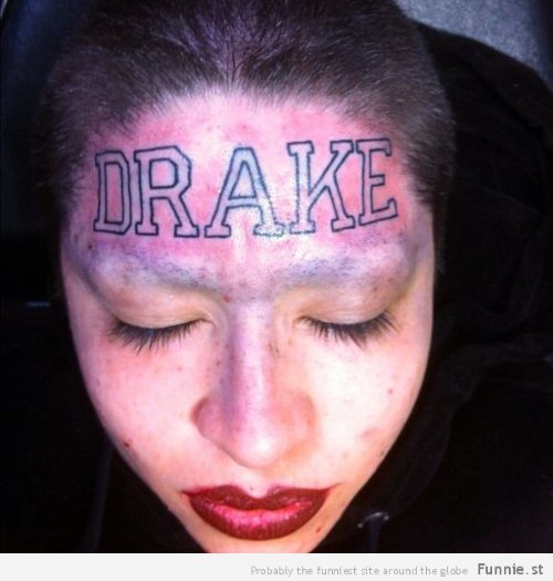 Drake Extreme Tattoo On Forehead