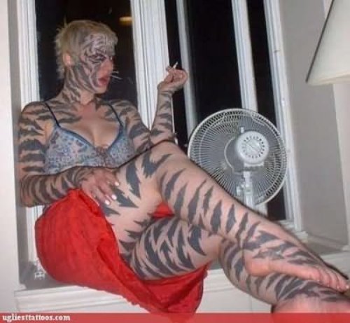 Extreme Tiger Stripes On Woman