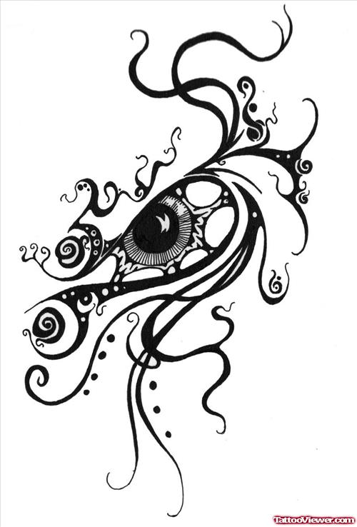 Swirl Eye Tattoo Design