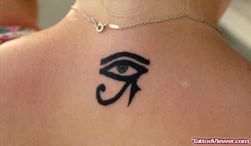 Eye Of Horus Tattoo On Upperback