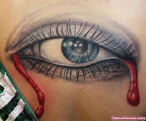 Bleeding Eye Tattoo