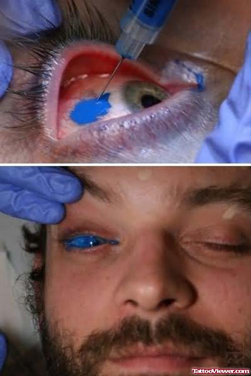 Awesome Blue Eye Tattoo For Men