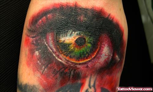 Zombie Eye Tattoo On Sleeve