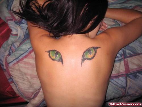 Eye Tattoos On Girl Back Body