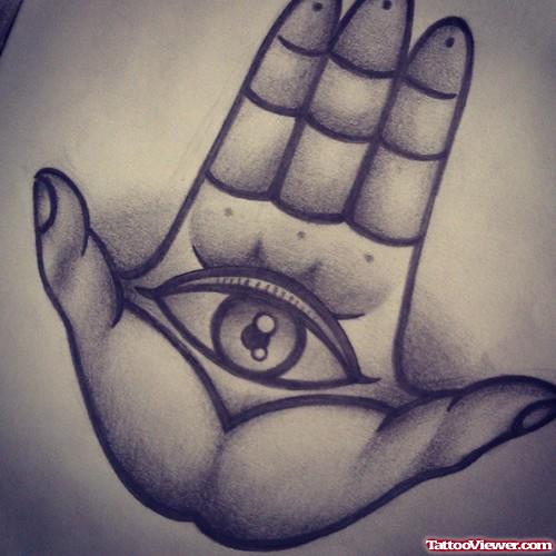 Eye In Hand Tattoo Design