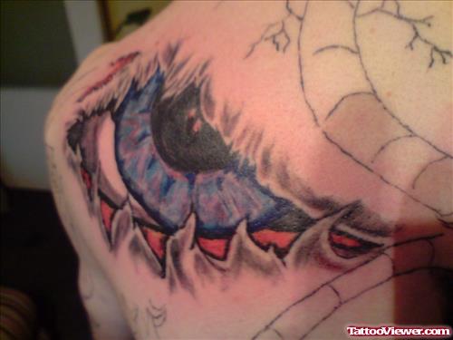 Unique Colored Eye Tattoo