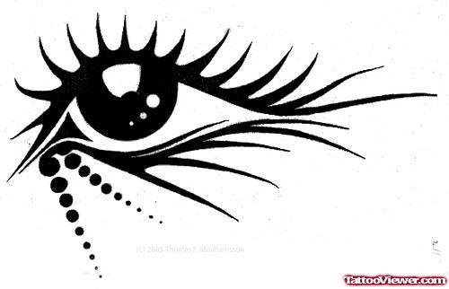 Tribal Black Eye Tattoo Design