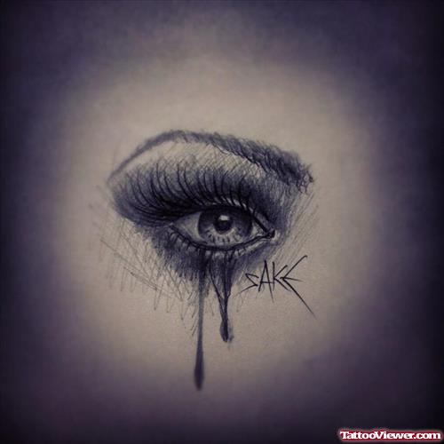 Weeping Eye Tattoo Design