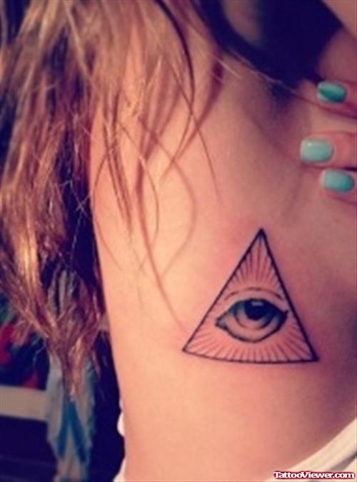 Eye Of Ra Tattoo On Girl Side Rib
