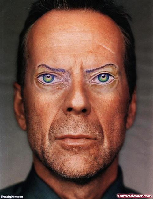 Bruce Willis Eye Tattoos