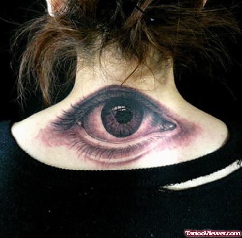Eye Tattoos On Girl Upperback