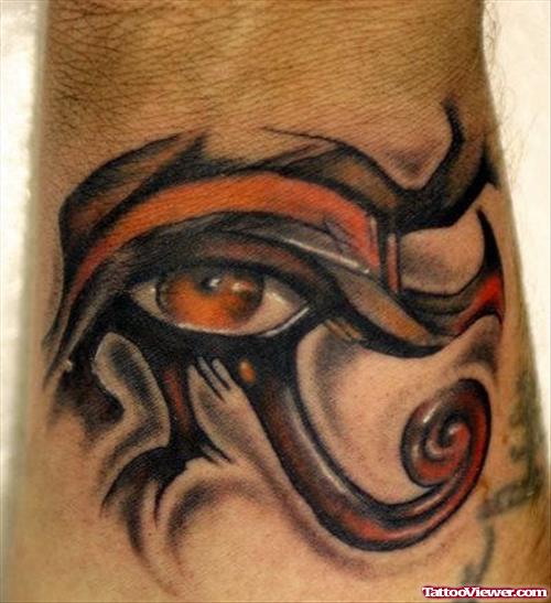 Amazing Dark Ink Egyptian Eye Tattoo
