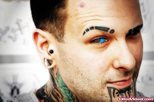 Eyeball And Eyebrow Tattoo For Men