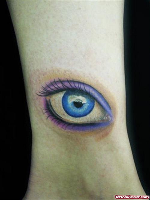 Blue Eyeball Tattoo On Wrist